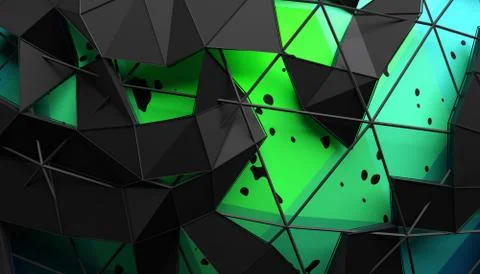 Abstract 3D Rendering of Geometric Surface Stock-Illustration