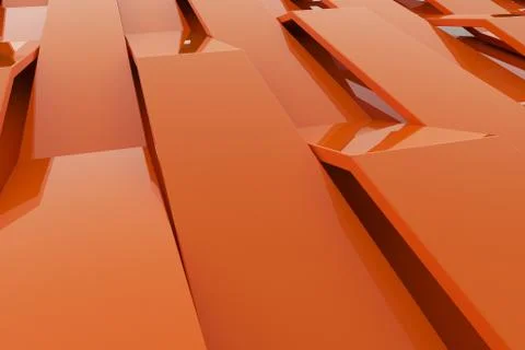 Abstract 3D rendering of gloss plastic waves Stock Illustration