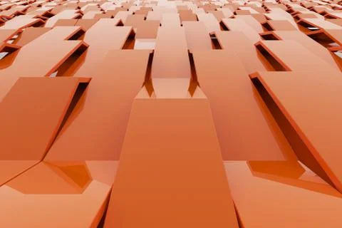 Abstract 3D rendering of gloss plastic waves Stock Illustration