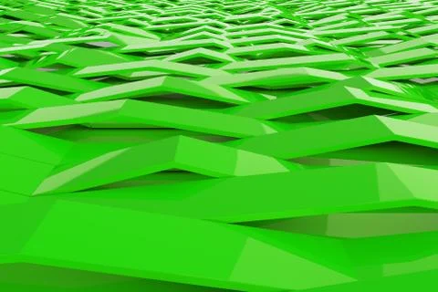 Abstract 3D rendering of gloss plastic waves Stock Illustration