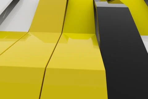 Abstract 3D rendering of gloss plastic waves Stock Illustration