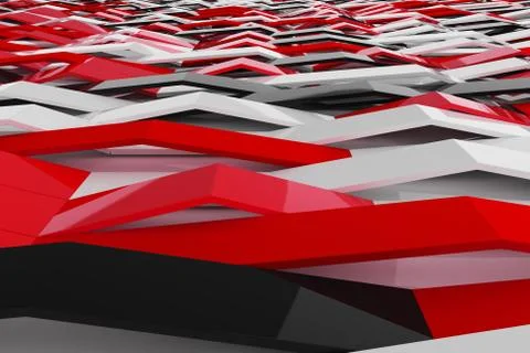 Abstract 3D rendering of gloss plastic waves Stock Illustration