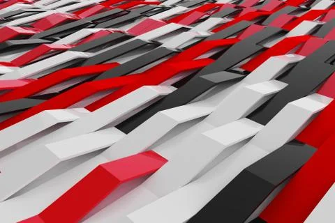 Abstract 3D rendering of gloss plastic waves Stock Illustration