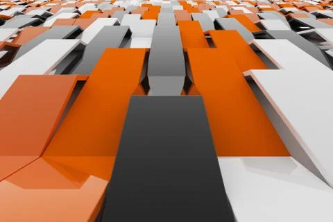 Abstract 3D rendering of gloss plastic waves Stock Illustration