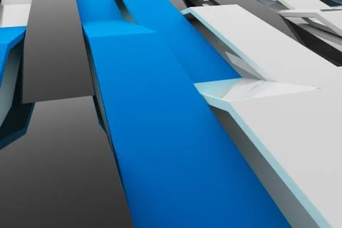 Abstract 3D rendering of gloss plastic waves Stock Illustration