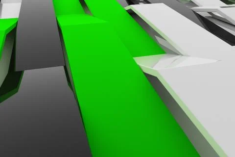 Abstract 3D rendering of gloss plastic waves Stock Illustration