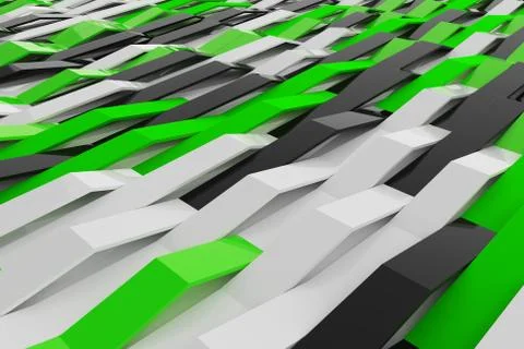 Abstract 3D rendering of gloss plastic waves Stock Illustration