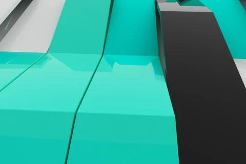 Abstract 3D rendering of gloss plastic waves Stock Illustration