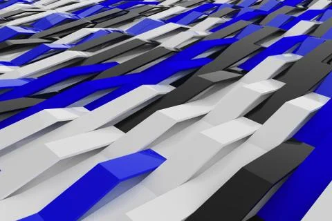 Abstract 3D rendering of gloss plastic waves Stock Illustration