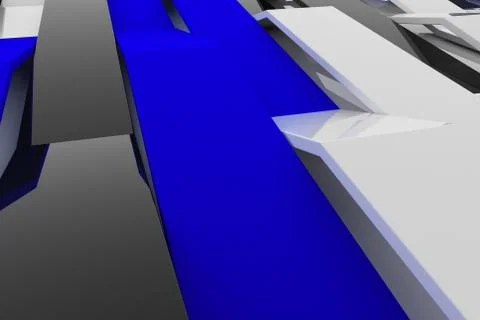 Abstract 3D rendering of gloss plastic waves Stock Illustration
