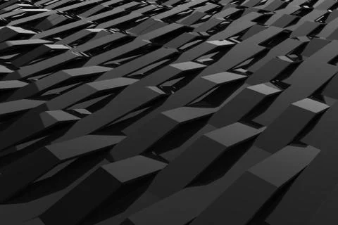 Abstract 3D rendering of gloss plastic waves Stock Illustration