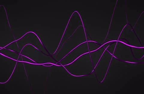 Abstract 3D Rendering of Glossy Wavy Lines. Illustrazione stock