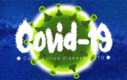 Abstract 3d rendering green graphic illustration of covid 19 Stock Illustration