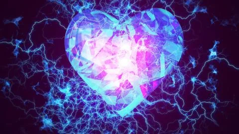 An abstract 3d rendering of a heart shaped brain serving as a high speed CPU. Stock Illustration