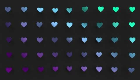 Abstract 3D Rendering of Heart Shapes Stock-Illustration