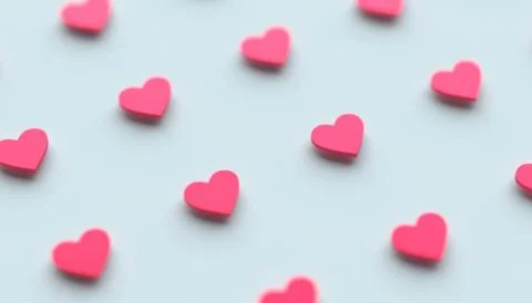 Abstract 3D Rendering of Heart Shapes Illustrazione stock