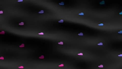 Abstract 3D Rendering of Heart Shapes Stock Illustration