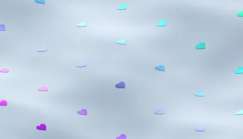 Abstract 3D Rendering of Heart Shapes Illustrazione stock