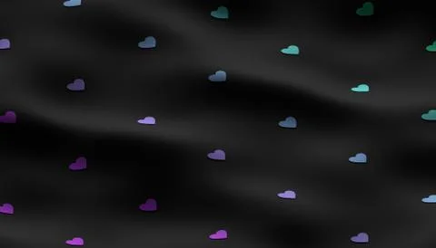 Abstract 3D Rendering of Heart Shapes Stock Illustration