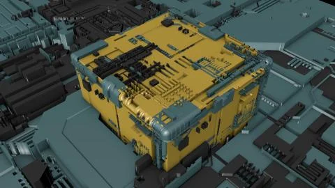 Abstract 3D Rendering Hi Tech Infographic Background. Stock Illustration