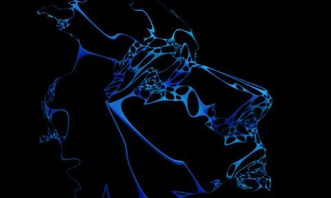 Abstract 3D Rendering of Human Face Stock-Illustration