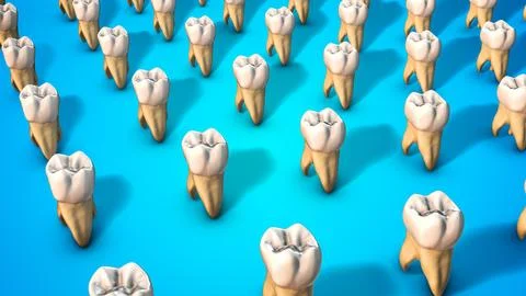 Abstract 3D Rendering of Human Molar Tooth イラスト素材