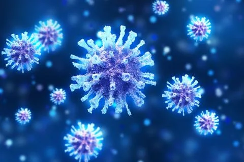 Abstract 3d rendering illustration of a Coronavirus Virus Outbreak Stock Illustration