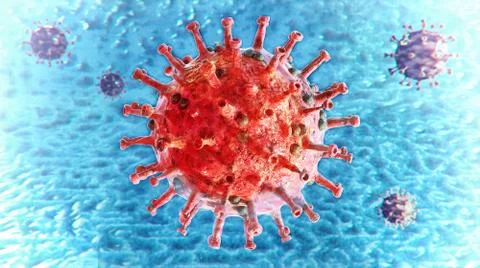 Abstract 3d rendering illustration of coronavirus virus epidemic outbreak Stock Illustration