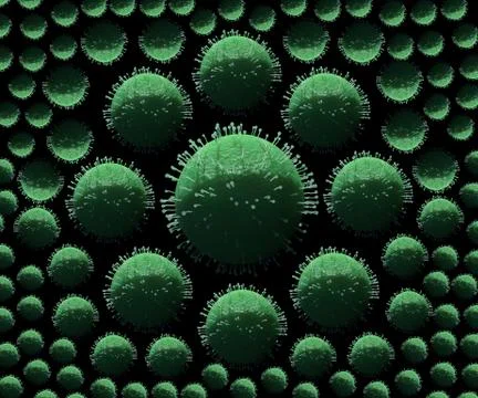 Abstract 3d Rendering Illustration Of Coronavirus Cell Division Outbreak Stock Illustration