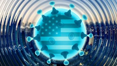 Abstract 3d rendering illustration of covid 19 coronavirus disease in united  Stock Illustration