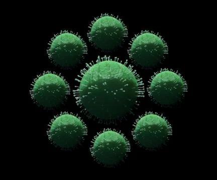 Abstract 3d Rendering Illustration Of A Covid 19 Virus Cells Division Stock Illustration