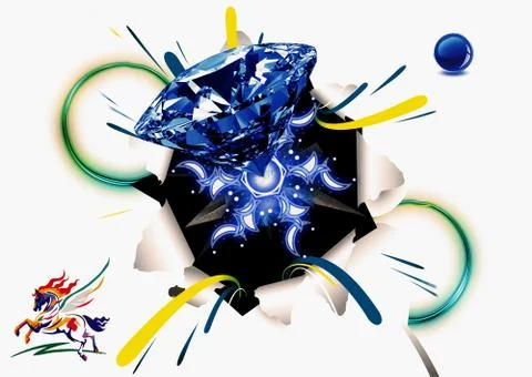 Abstract 3d Rendering Illustration Of A Diamond Pursing Out Of A White Paper  Stock Illustration