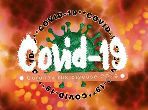 Abstract 3D rendering illustration of a microscopic covid 19 virus spreading  Stock Illustration