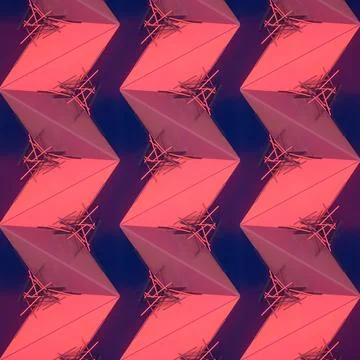Abstract 3d rendering illustration of a repeating pink and purple pattern イラスト素材