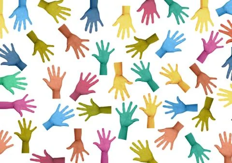 Abstract 3d rendering illustration of set of colorful gloves Stock Illustration