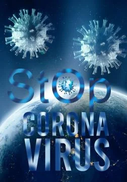 Abstract 3d rendering illustration for stop COVID-19 disease from spreading g Stock Illustration