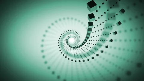 Abstract 3d rendering loop turninig cubes on turquoise background Stock Footage 107831240