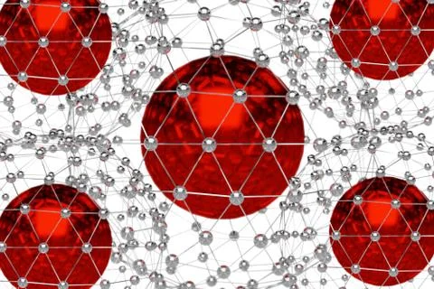 Abstract 3d rendering of low poly metal sphere with chaotic structure. Sci-fi Stock Illustration