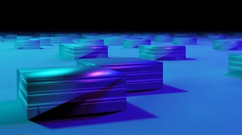 Abstract 3D rendering made of square shapes Stock Illustration