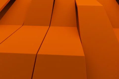 Abstract 3D rendering of matte plastic waves Stock Illustration