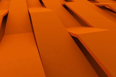 Abstract 3D rendering of matte plastic waves Stock Illustration