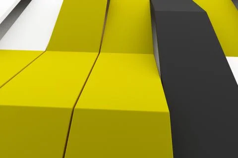 Abstract 3D rendering of matte plastic waves Stock Illustration