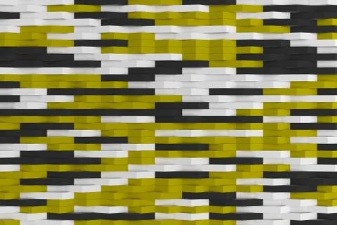 Abstract 3D rendering of matte plastic waves Stock Illustration