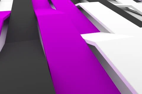 Abstract 3D rendering of matte plastic waves Stock Illustration