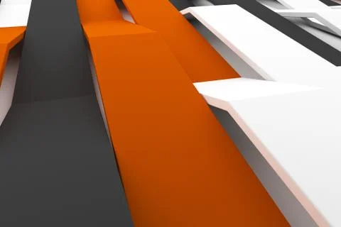 Abstract 3D rendering of matte plastic waves Stock Illustration