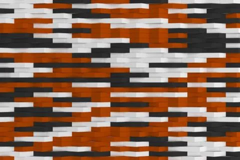 Abstract 3D rendering of matte plastic waves Stock Illustration