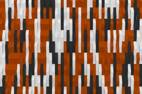 Abstract 3D rendering of matte plastic waves Stock Illustration