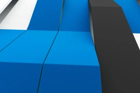 Abstract 3D rendering of matte plastic waves Illustrazione stock