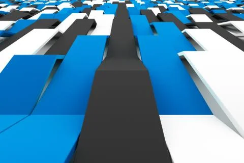 Abstract 3D rendering of matte plastic waves Stock Illustration