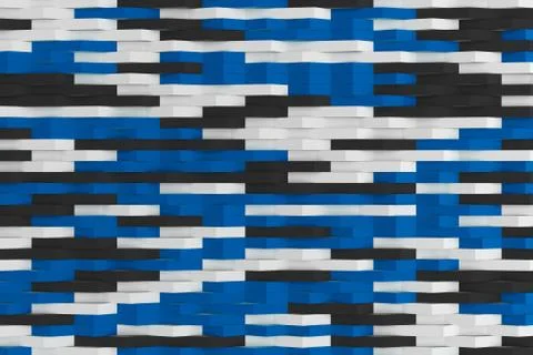 Abstract 3D rendering of matte plastic waves Stock Illustration